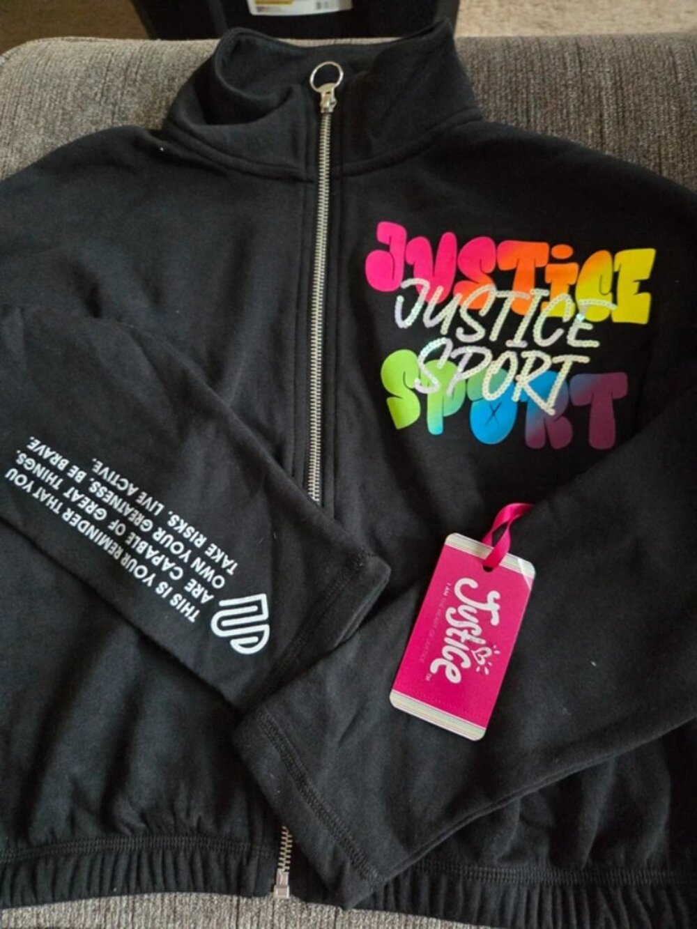 Justice brand JSPORT full zip sweatshirt